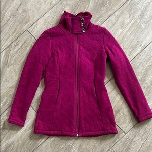 Pink The North Face Jacket with High Collar and Fitted Silhouette